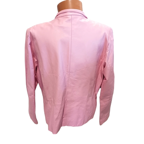 Vintage Leather Womens Jacket Metrostyle Cotton Candy Pink Spring 90s Y2K - Picture 3 of 9